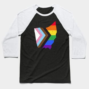 Ohio State Pride: Embrace Progress with the Progress Pride Flag Design Baseball T-Shirt
